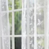 Butterfly Garden White Lace Pinch Pleat Back Tab Curtains