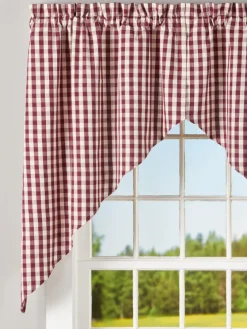 Cabin Check Rod Pocket Swag Pair by Country Curtains®