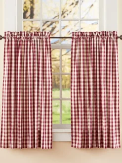 Cabin Check Rod Pocket Tiers by Country Curtains®