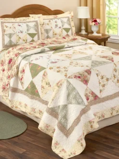 Calico Charm Patchwork Cotton Quilt or Pillow Sham