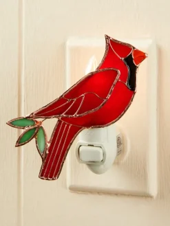 Cardinal Stained Glass Night-Light