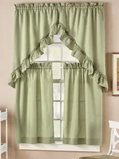 Carolyn's Colorful Rod Pocket Ruffled Swag Pair