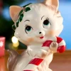 Ceramic Christmas Cat Figurine