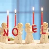 Ceramic Noel Angel Candleholders, Set of 4