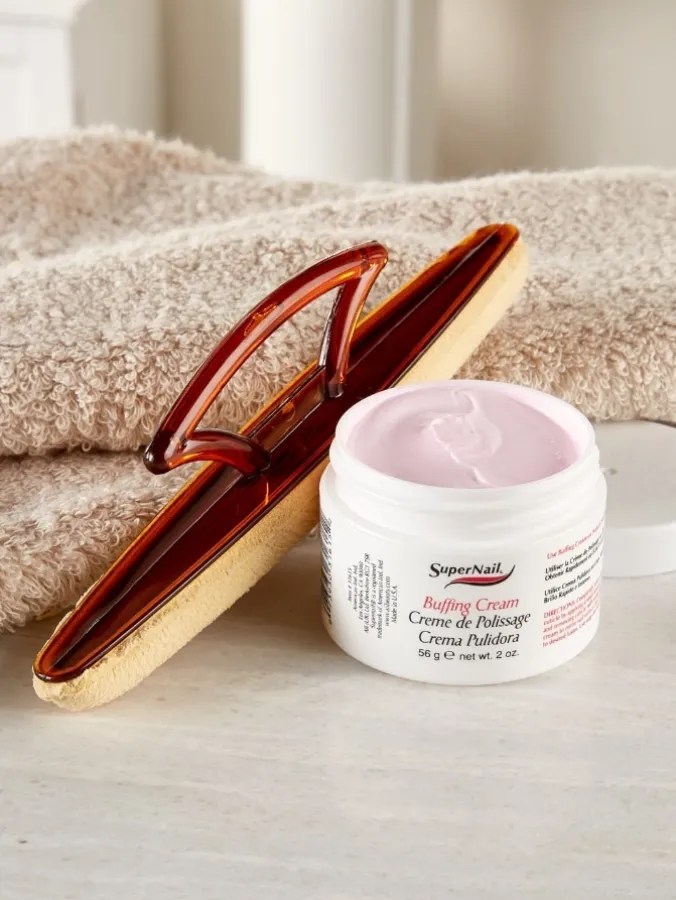 Chamois Nail Buffer and Buffing Cream Set