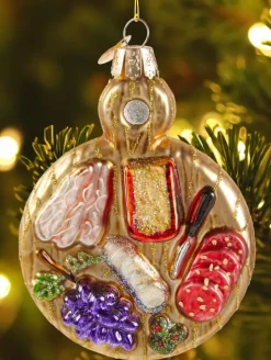 Charcuterie Board Blown-Glass Christmas Ornament