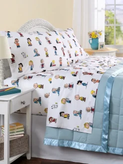 Charlie Brown and the Gang Portuguese Cotton Percale Sheet Set