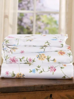 Charming Blossoms Portuguese Cotton Supreme Sateen Sheet Set