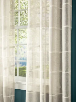 Chenille Stripe Sheer Grommet Top Panel