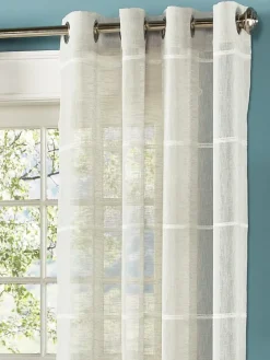 Chenille Stripe Sheer Grommet Top Panel