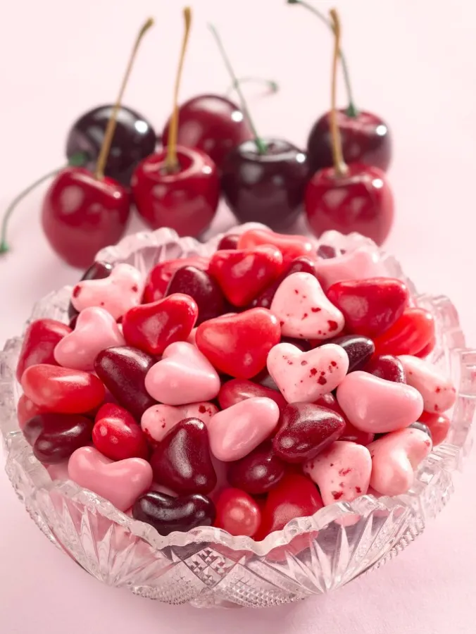 Cherry Dreams Gourmet Jelly Bean Hearts, 12 Ounce Bag