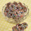 Chocolate-Covered Mini Pretzels With Nonpareils