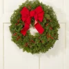 Christmas Bow and Berries 24 Inch Balsam Wreath