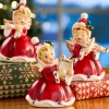 Christmas Ceramic Angel Musician Figurines, Set of 3