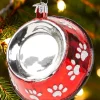 Christmas Dog Bowl Blown-Glass Ornament