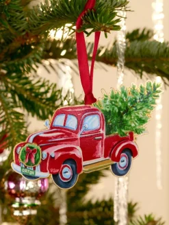 Christmas Keepsakes 24k Gold Finished Red Christmas Truck Ornament in Gift Box