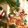 Christmas Keepsakes 24k Gold Finished Reindeer Ornament in Gift Box