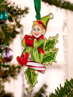 Christmas Keepsakes 24k Gold Finished Pixie Elf Ornament in Gift Box