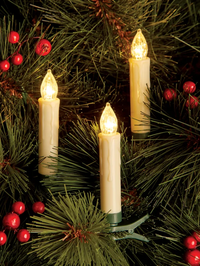 Christmas Remote Control LED Flameless Candle Lights, Set of 10