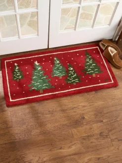 Christmas Tree Forest Hooked Wool Rug