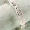 Circle of Leaves Silver Stretch Bracelet