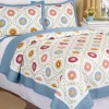 Circles of Daisies Cotton Quilt or Pillow Sham