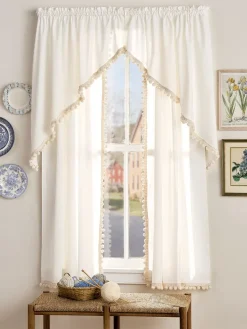 Classic Ball Fringe Rod Pocket Swag Pair by Country Curtains®