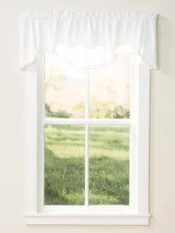 Classic Ball Fringe Rod Pocket Scalloped Valance by Country Curtains®