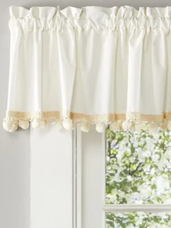 Classic Ball Fringe Rod Pocket Tailored Valance by Country Curtains®