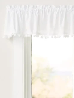 Classic Ball Fringe Rod Pocket Tailored Valance by Country Curtains®