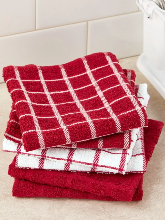 Classic Cotton Terry Cloth Dishcloths, Set of 6