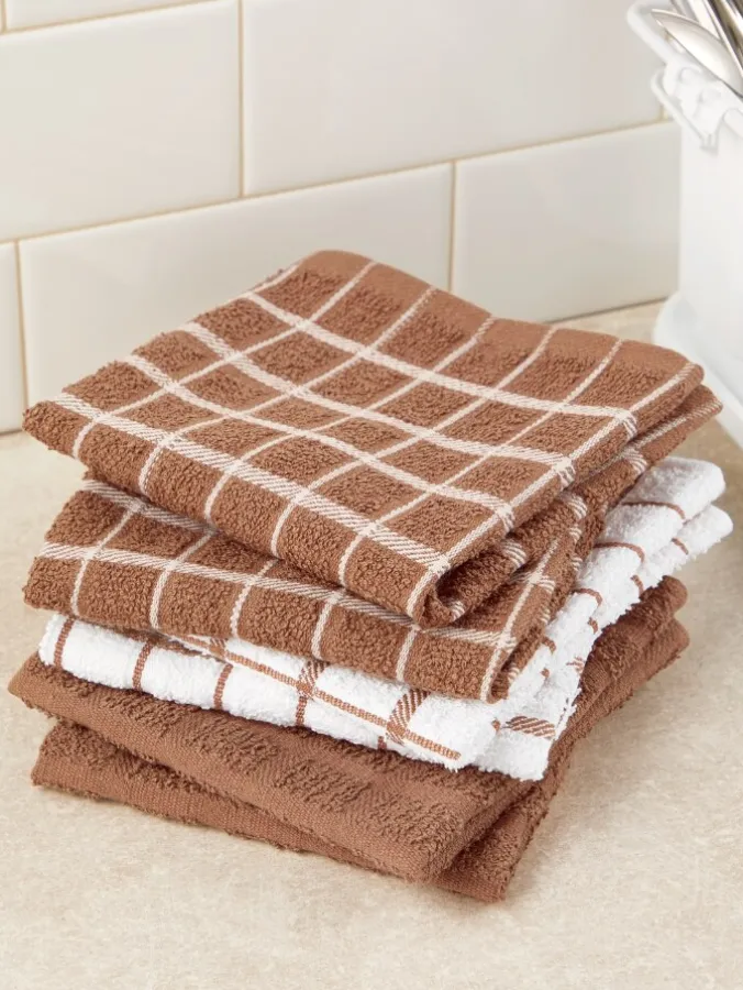 Classic Cotton Terry Cloth Dishcloths, Set of 6