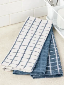 Classic Cotton Terry Cloth Kitchen Towels, Set of 3