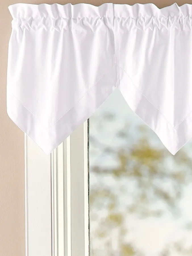 Classic Hemstitch Rod Pocket Three-Piece Handkerchief Valance by Country Curtains®