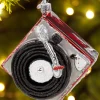 Classic Record Player Blown-Glass Christmas Ornament