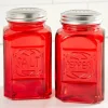 Classic Red Glass Salt and Pepper Shaker Set