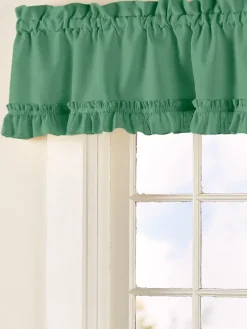 Classic Solid Ruffles Rod Pocket Tailored Valance