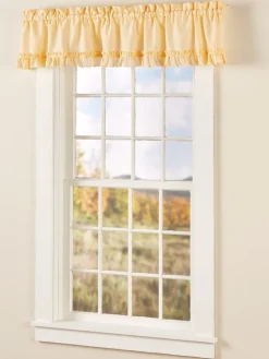 Classic Solid Ruffles Rod Pocket Tailored Valance