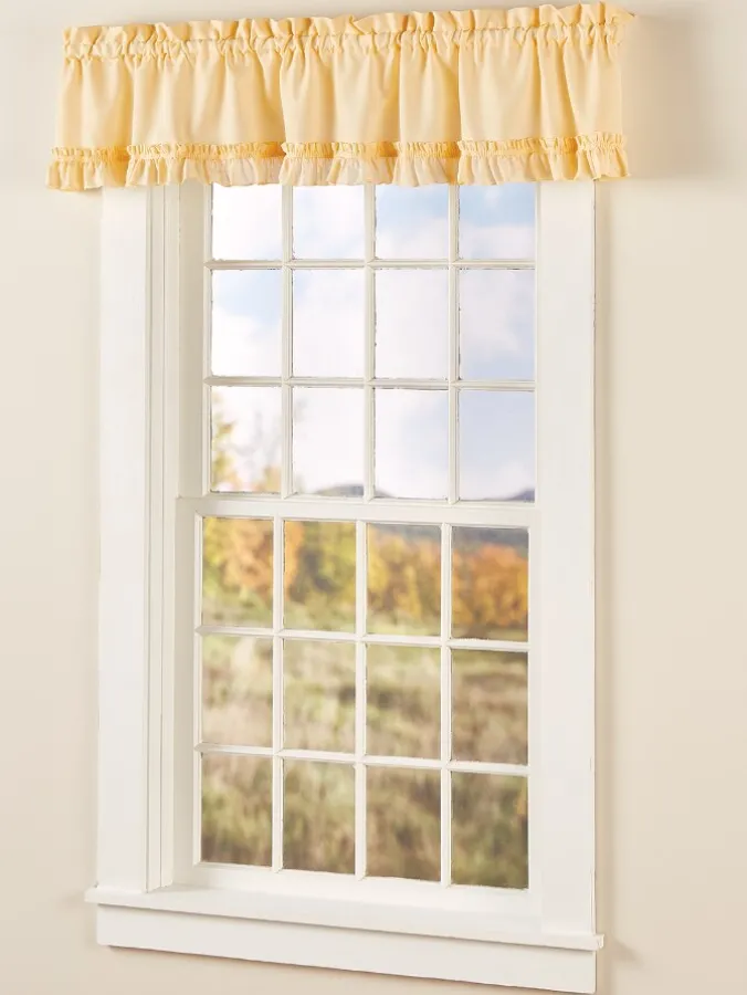 Classic Solid Ruffles Rod Pocket Tailored Valance
