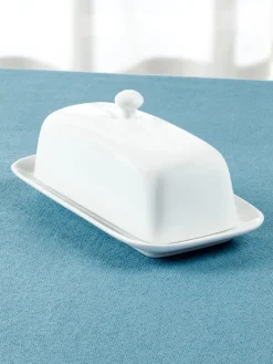 Classic White Ceramic Butter Dish