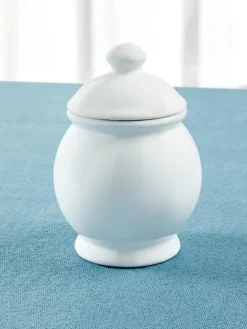 Classic White 12 Ounce Ceramic Sugar Bowl