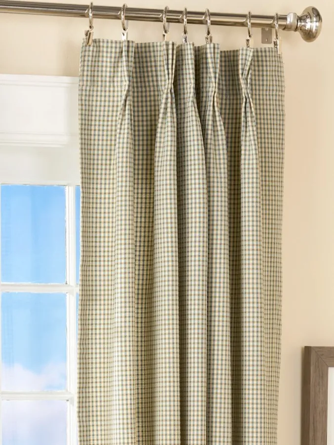 Colebrook Check Lined 58 Inch Pinch Pleat Curtains by Country Curtains®