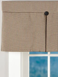 Colebrook Check Lined Pleated Button Valance by Country Curtains®