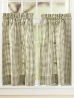 Colebrook Check Rod Pocket Tiers by Country Curtains®