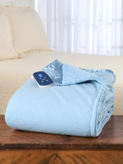 Comfort Plush Sherpa Fleece Microfiber Heated Blanket
