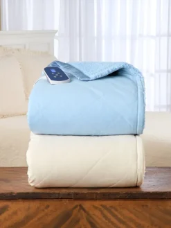 Comfort Plush Sherpa Fleece Microfiber Heated Blanket