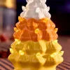 Cordless Lighted 5-Inch Halloween Ceramic Candy Corn Tree