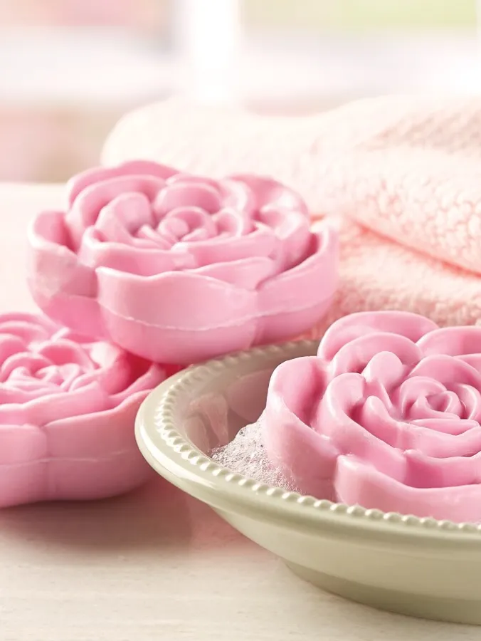 Cottage Rose Bath and Body Soap Trio Gift Box, 3 Bars