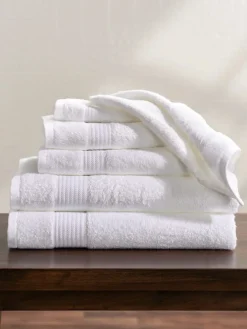Cotton and Viscose Bamboo Six-Piece Towel Set