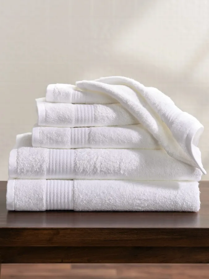 Cotton and Viscose Bamboo Six-Piece Towel Set